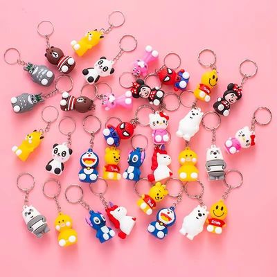 Купить High quality Customized Elastic Soft Durable Cute Pvc Gift With Metal Ring Keychain   Personalized PVC Key Chain online manufacture