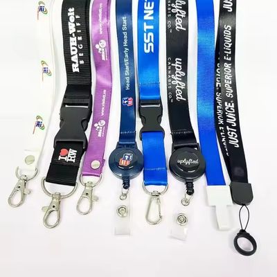 Купить Custom Logo Lanyard with Silkscreen Printing and Metal Hook Attachment for Promotional Use online manufacture