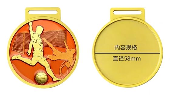 Factory Custom Medals Sports Metal Logo Enamel Award Medal 2d 3D Gold Silver Football Soccer Medals with Ribbon
