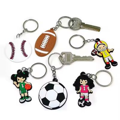Customized Elastic Soft Durable Cute Pvc Gift With Metal Ring Strawberry Apple Pineapple Watermelon Orange Fruit Keychain
