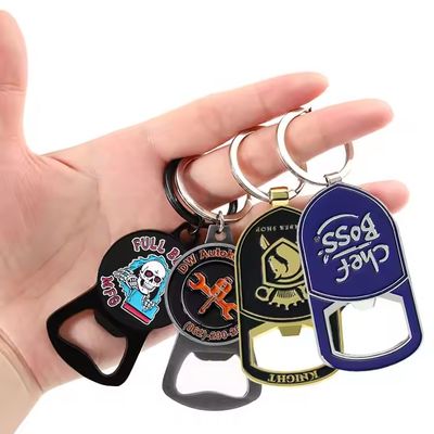Hot Bulk Key Chain Beer Bottle Opener Cheap Metal Magnetic Wine Opener Keyholder Soft Enamel Custom Bottle Opener Keychain
