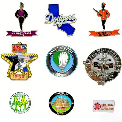 Купить Заказные прочные стальные значки ¦Уникальная форма с цветным эмалированным ¦Брендирующие булавки с защитными булавками online manufacture