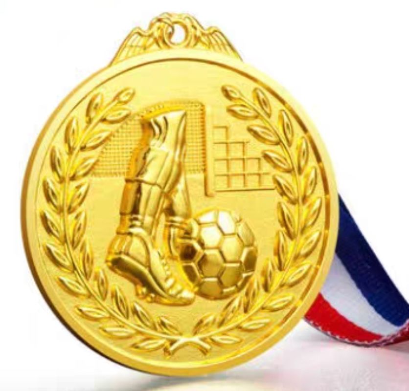 Factory Custom Medals Sports Metal Logo Enamel Award Medal 2d 3D Gold Silver Football Soccer Medals with Ribbon