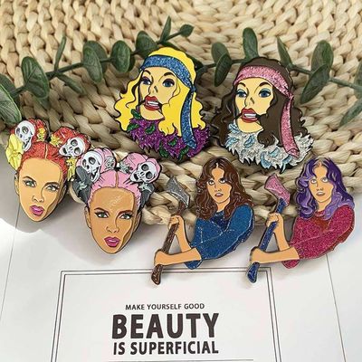 Специальное горячее продажа блестящие розовые золотые металлические штифты высокое качество твердые эмалированные штифты