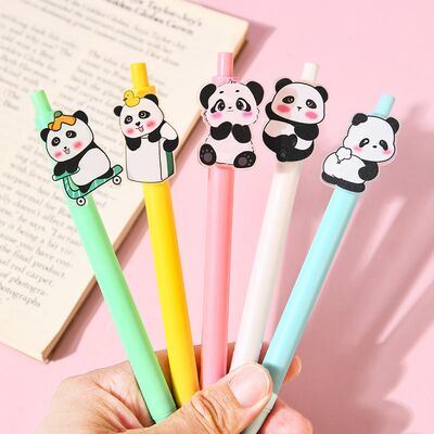 Custom Acrylic Clip Pens Soft PVC Cartoon Characters Gel Ball Point Pen with Logo Plastic Business Promotion Pen